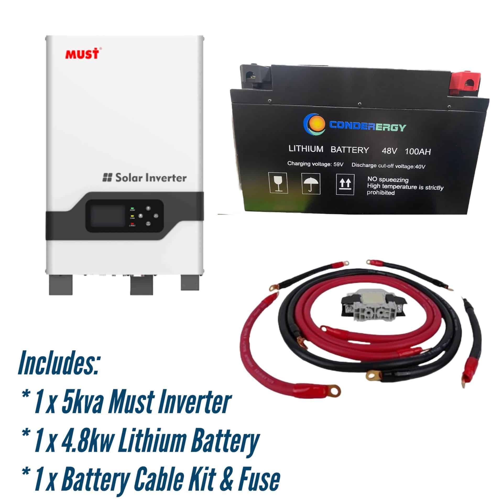 Inverters - 5kva Must Inverter & 4.8kw Lithium Battery Was Sold For R29 