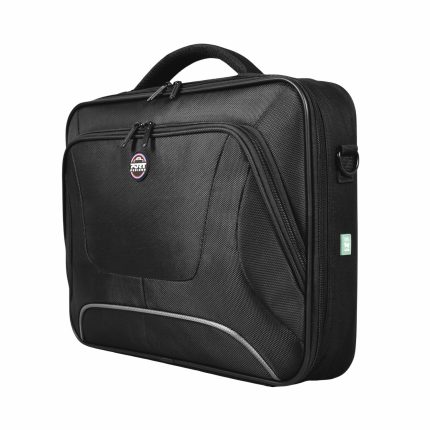 designed in Paris. Its clamshell design allows for the zipper to open up completely
