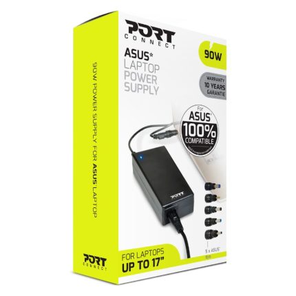 Replace your old or lost laptop charger with Port Connect's 90W ASUS Notebook Adapter. This adapter features adaptable output power
