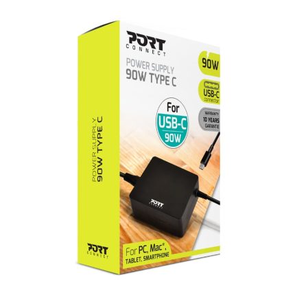 The Port Connect 90W Type-C Notebook Adapter is an essential replacement power adapter for your Type-C Notebooks