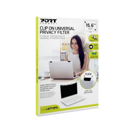 Port Designs' 15.6" 2D Clip On Laptop Privacy Filter is easily fixed to your laptop screen and allows you to work productively anywhere without worrying about prying eyes.