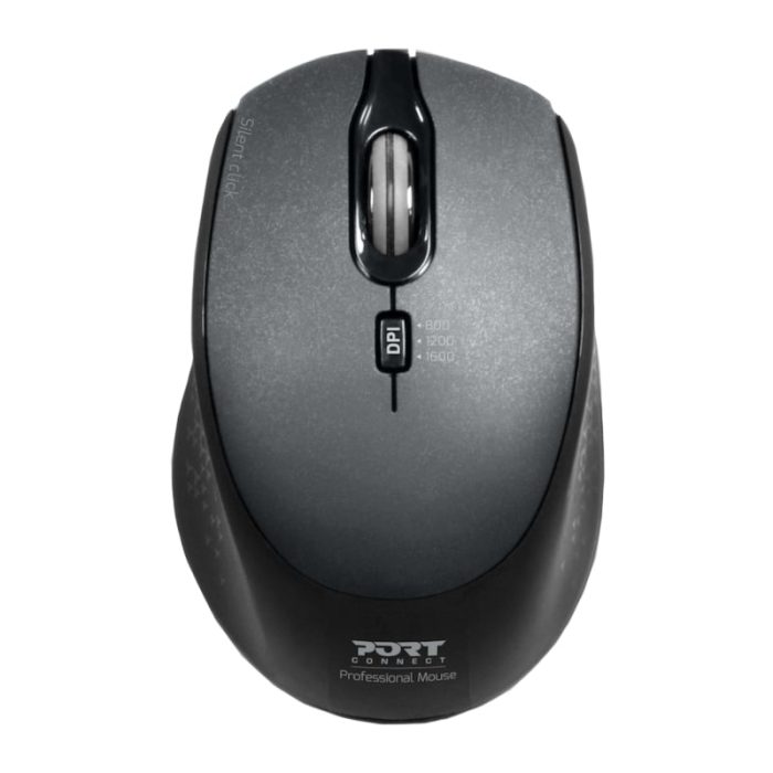 Work silently and accurately with the Port Connect Silent Wireless Mouse and its 1600DPI optical sensor. Its 2.4Ghz wireless connection allows for ranges of up to 20m and it is widely compatible with both a USB-A and a Type-C connection.