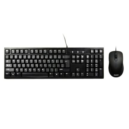 The Port Wired USB Keyboard & Mouse Combo combines ergonomic comfort in the keyboard's key pitch and the mouse's ambidextrous build