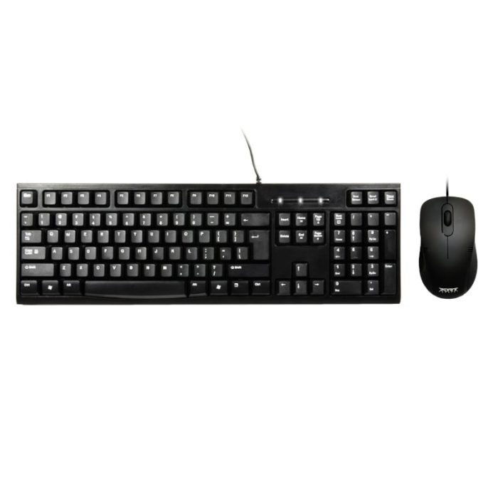 The Port Wired USB Keyboard & Mouse Combo combines ergonomic comfort in the keyboard's key pitch and the mouse's ambidextrous build