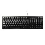 a 104-key ergonomic keyboard