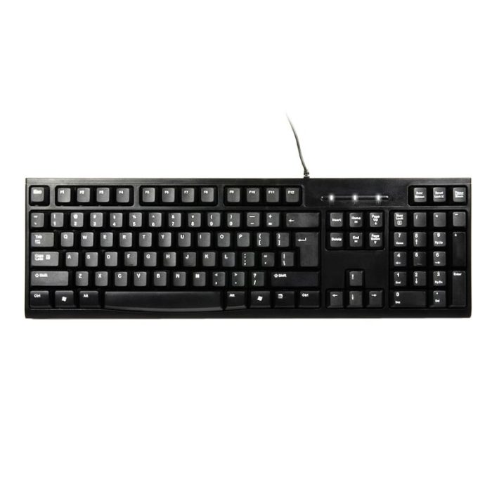 a 104-key ergonomic keyboard