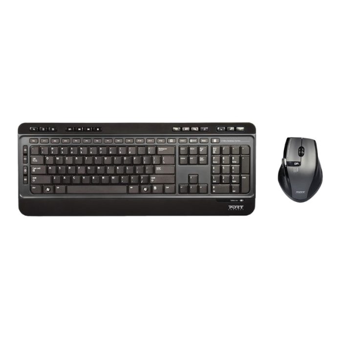 The Port Wireless Silent Keyboard & Mouse takes ergonomic peripheral comfort wireless and boasts a range of up to 10m. This 2in1 pack offers a full silent 104-Key layout keyboard and an accurate 3-mode DPI optical mouse.
