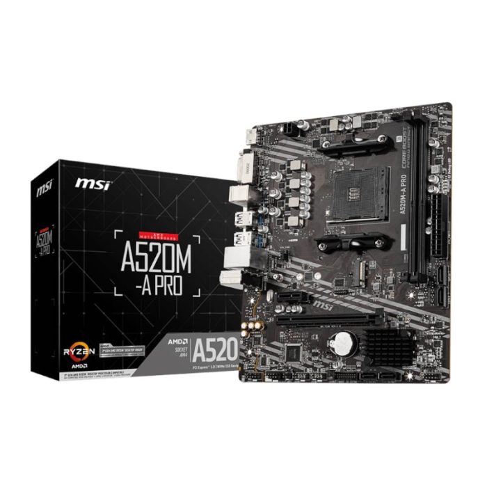High-performance MSI A520M-A PRO AM4 motherboard with Turbo M.2