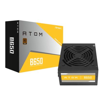 The Antec Atom B650 80PLUS Bronze ATX Power Supply offers great performance to keep your desktop powered all day. It features an output of 650W