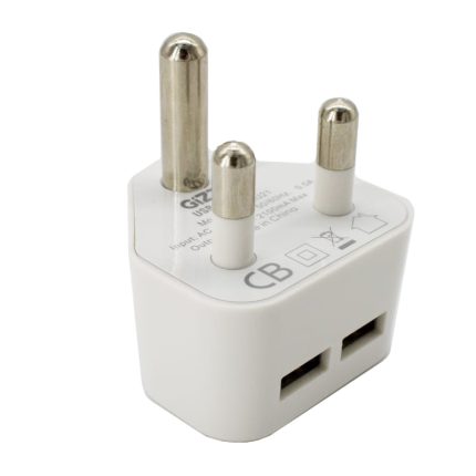 <p>Charge your devices simultaneously with the Gizzu Double USB 3-Prong Wall Charger. This charger plugs directly into your type-M 3-prong wall plug and charges your devices at a rate of 2.1A. Widely compatible and great for keeping your devices charged whilst travelling in South Africa.</p>