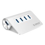 Add 4 additional plug and play USB 3.0 ports to any of your USB 3.0 supported devices with the Orico Aluminum Alloy 4 Port USB3.0 Slope Design HUB.