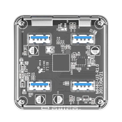 which allow you to charge and provide power to connected devices. Encased in a clear enclosure with an aesthetic blue LED.