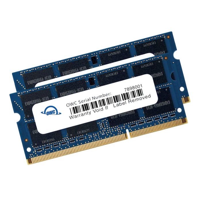 The OWC Mac 16GB DDR3L 1600MHz SO-DIMM module kit is perfect for upgrading your MacBook Pro