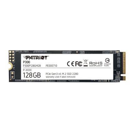 Boost your computer’s performance with quicker application loading times while transferring heavy workloads with the Patriot P300 128GB M.2 PCIe NVMe SSD. It features a high-speed PCIe NVMe interface