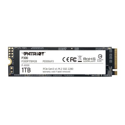 Boost your computer’s performance with quicker application loading times while transferring heavy workloads with the Patriot P300 1TB M.2 PCIe NVMe SSD. It features a high-speed PCIe NVMe interface