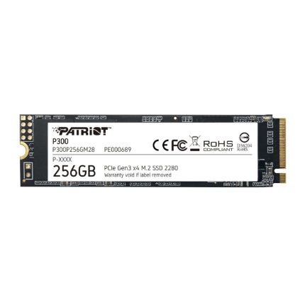 Boost your computer’s performance with quicker application loading times while transferring heavy workloads with the Patriot P300 256GB M.2 PCIe NVMe SSD. It features a high-speed PCIe NVMe interface