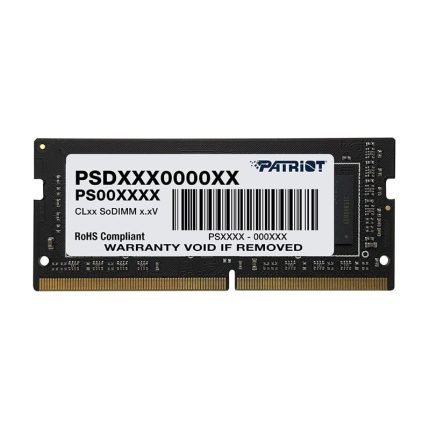 Improve your laptop system performance with the Patriot Signature Line DDR4 8GB 2666MHz SODIMM memory module. It features 8GB of DDR4 memory running at 2666MHz