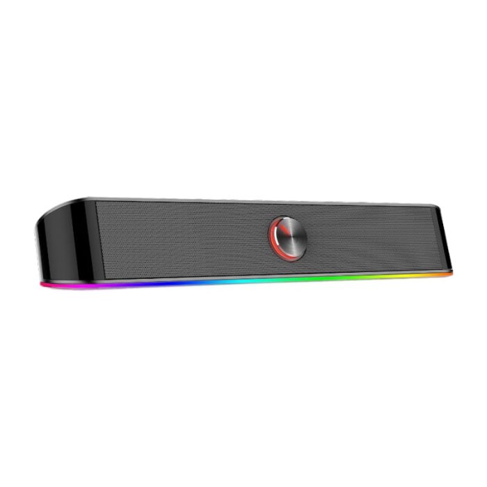 The Redragon 6W Adiemus RGB Gaming Soundbar is a great and simple way to add sound to your gaming setup with style. It features a slim and compact design