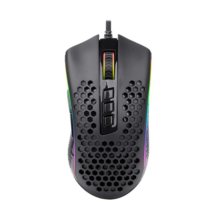 Stay ahead of the competition with the Redragon M808 Storm Lightweight RGB Gaming Mouse. It features an ultralight weight honeycomb design