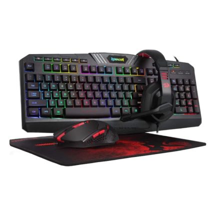 Stay ahead of the competition with the Redragon 4IN1 Gaming Combo. It features a membrane gaming keyboard
