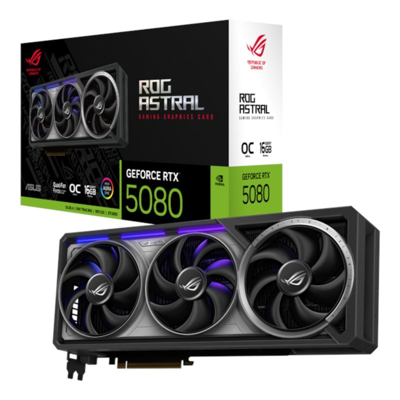 Experience limitless GPU power with Asus ROG Astral GeForce RTX 5080 OC Edition 16GB GDDR7