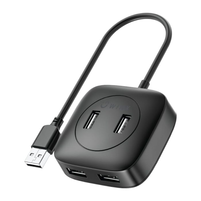 Connect and charge up to four devices with the WINX CONNECT Simple 4 Port USB 2.0 Hub. It features four USB 2.0 ports