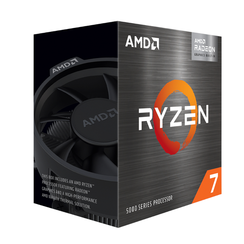 AMD RYZEN 7 5700G 8-Core 4.6GHZ AM4 CPU | 100-100000263BOX Get ultimate performance levels and built-in graphics with the all-new AMD Ryzen 7 5700G 8-Core 3.8 GHz AM4 CPU. It features AMD's new 5000 Series chipsets for more performance