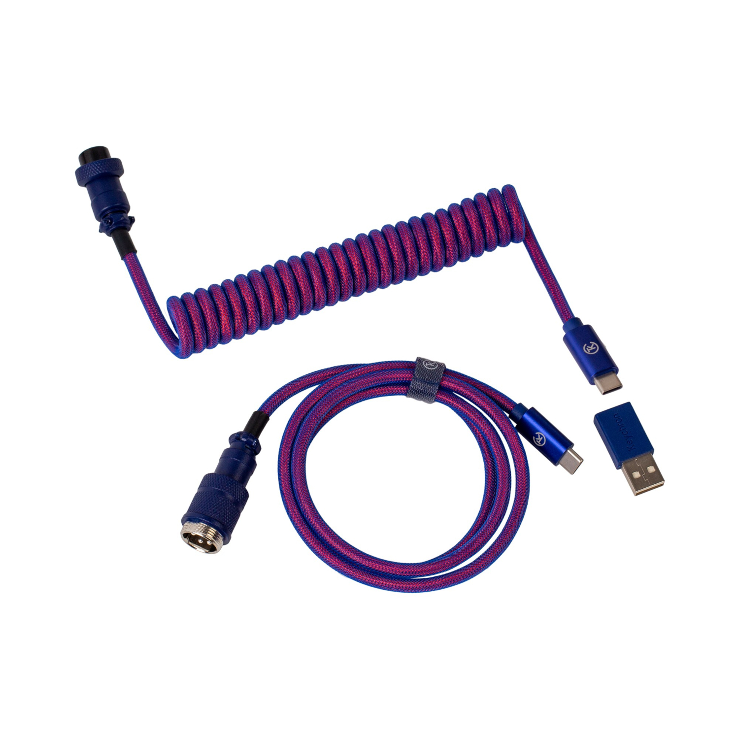 Keychron Premium Coiled Aviator USB Cable | Type-C + USB-A Adapter | Detachable Aviator Connector | 108 cm | CAB-1 Keychron Premium Coiled Aviator USB Cable | Type-C + USB-A Adapter | Detachable Aviator Connector | 108 cm - Image 1