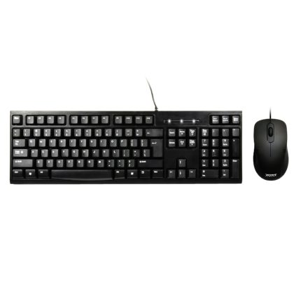 The Port Wired USB Keyboard & Mouse Combo combines ergonomic comfort in the keyboard's key pitch and the mouse's ambidextrous build