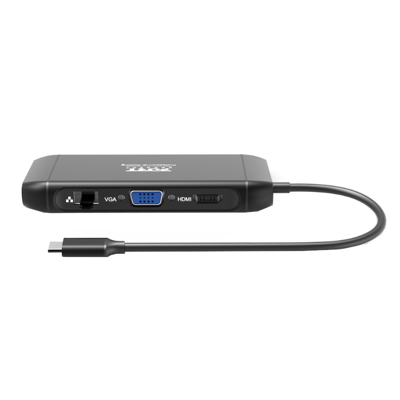 Port USB Type-C 4 x USB3.1|1 x Aux|Micro+SD Card Reader|1 x RJ45|1 x HDMI|1 x VGA|1 x Type-C PD Dock 100W - Black | 901913 Port USB Type-C 4 x USB3.1|1 x Aux|Micro+SD Card Reader|1 x RJ45|1 x HDMI|1 x VGA|1 x Type-C PD Dock 100W - Black - Image 1