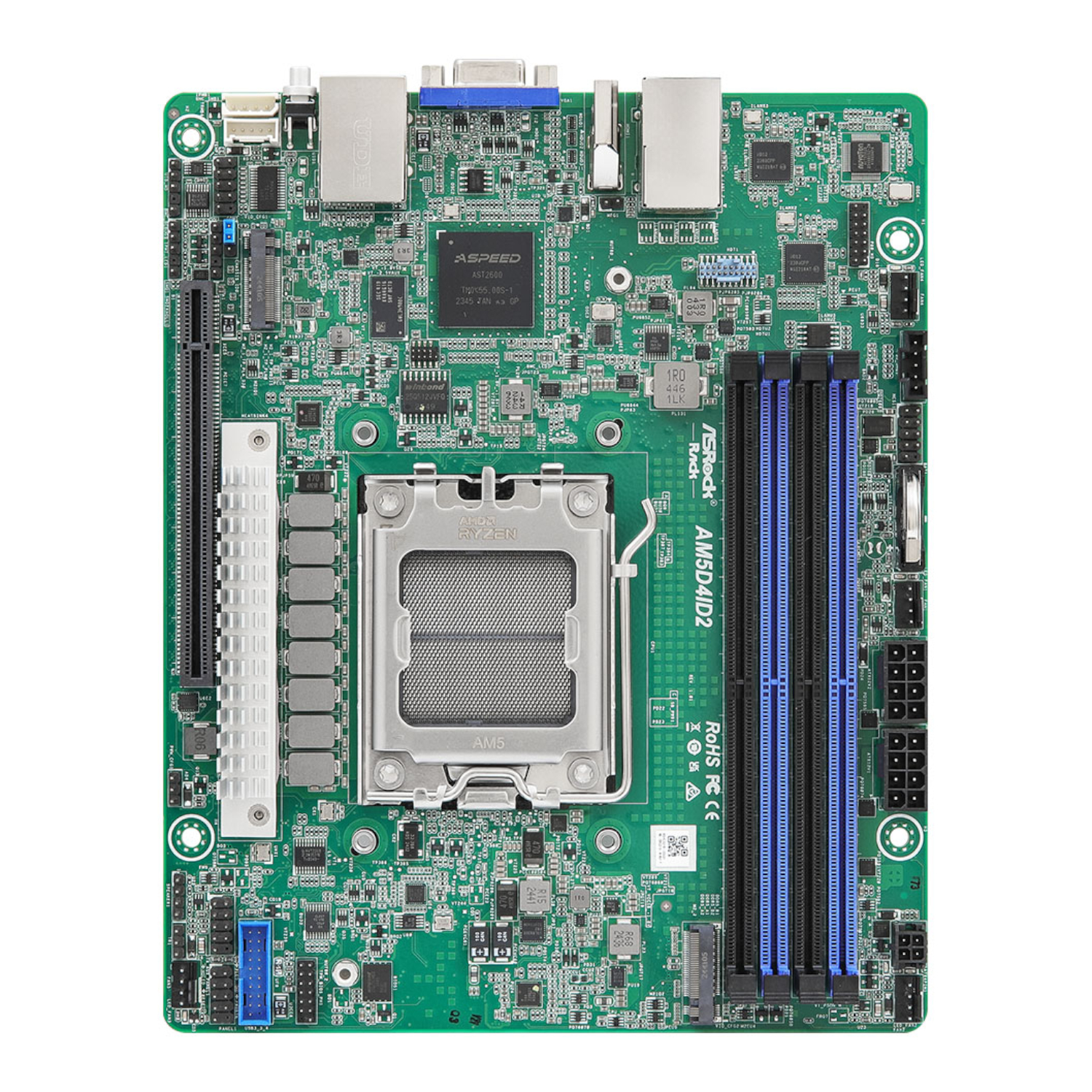 ASRock AMD X600 Deep mini-ITX Server Motherboard | AM5D4ID2 ASRock AMD X600 Deep mini-ITX Server Motherboard - Image 1