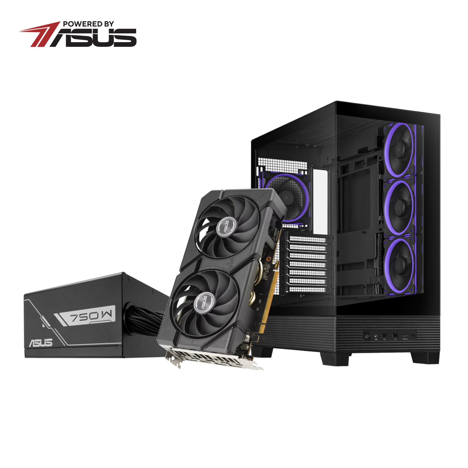 Asus UWM 2 Gaming Chassis/Graphics Card/Power Supply Combo (A31 PLUS | RX 7600 | PRIME 750W) | ASUS_UWM_A31COMBO_2 Asus UWM 2 Gaming Chassis/Graphics Card/Power Supply Combo (A31 PLUS | RX 7600 | PRIME 750W) - Image 1