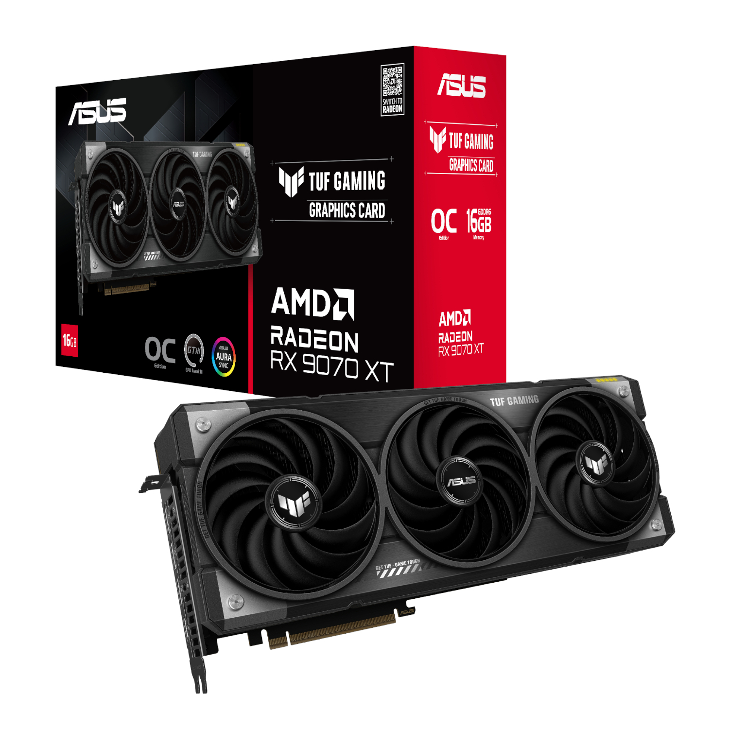 Asus TUF Gaming Radeon RX 9070 XT OC Edition 16GB GDDR6 Graphics Card | TUF-RX9070XT-O16G-GAMING Asus TUF Gaming Radeon RX 9070 XT OC Edition 16GB GDDR6 Graphics Card - Image 1