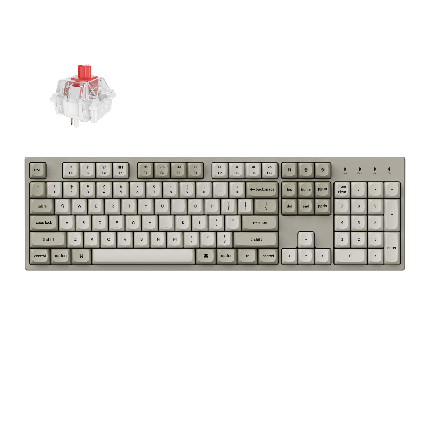 Keychron C2 Pro 100% 8K Super Red Switch Hot-Swap RGB Wired Custom Mechanical Keyboard | C2PX-M1 Keychron C2 Pro 100% 8K Super Red Switch Hot-Swap RGB Wired Custom Mechanical Keyboard - Image 1