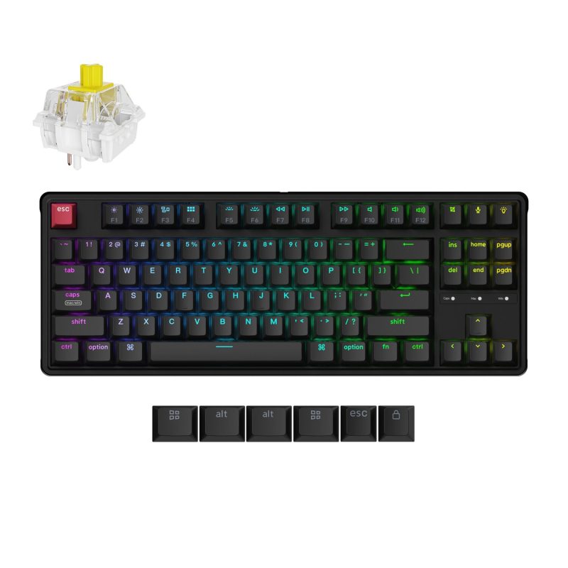 8K ultra-responsive mechanical switches | Hot-swappable customisation | Vivid RGB backlighting | TKL compact layout | Mac & Windows compatible