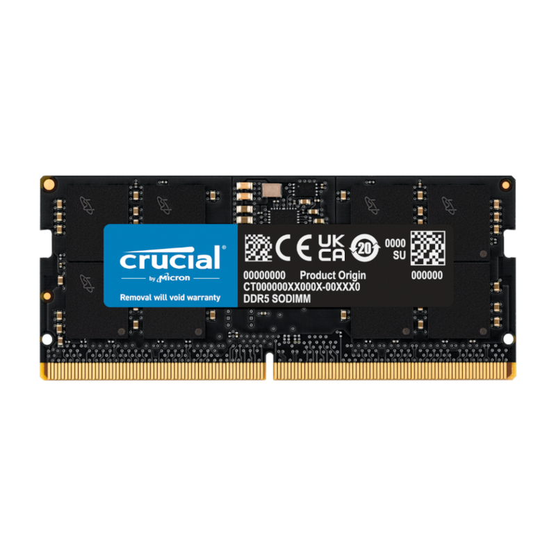 Crucial 16GB 5600MHz DDR5 SODIMM Notebook Memory | CT16G56C46S5 Crucial 16GB 5600MHz DDR5 SODIMM Notebook Memory - Image 1