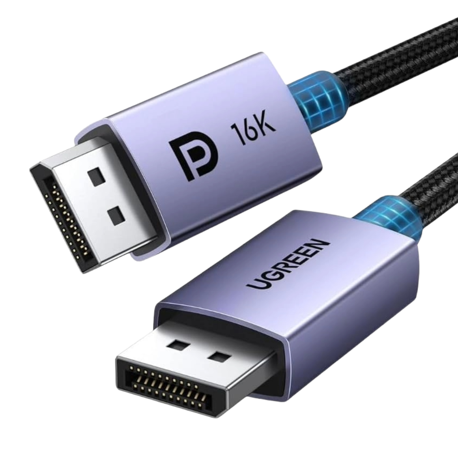 UGREEN DP2.1 Male to Male 16K Braided 1M Cable | DP118-15383 UGREEN DP2.1 Male to Male 16K Braided 1M Cable - Image 1