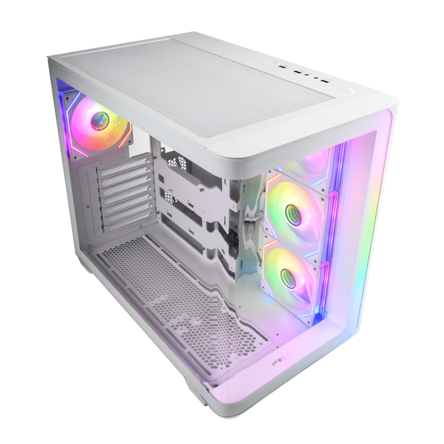 FSP M580 ARGB ATX Mid Tower Gaming Chassis - White | M580-WA FSP M580 ARGB ATX Mid Tower Gaming Chassis - White - Image 1