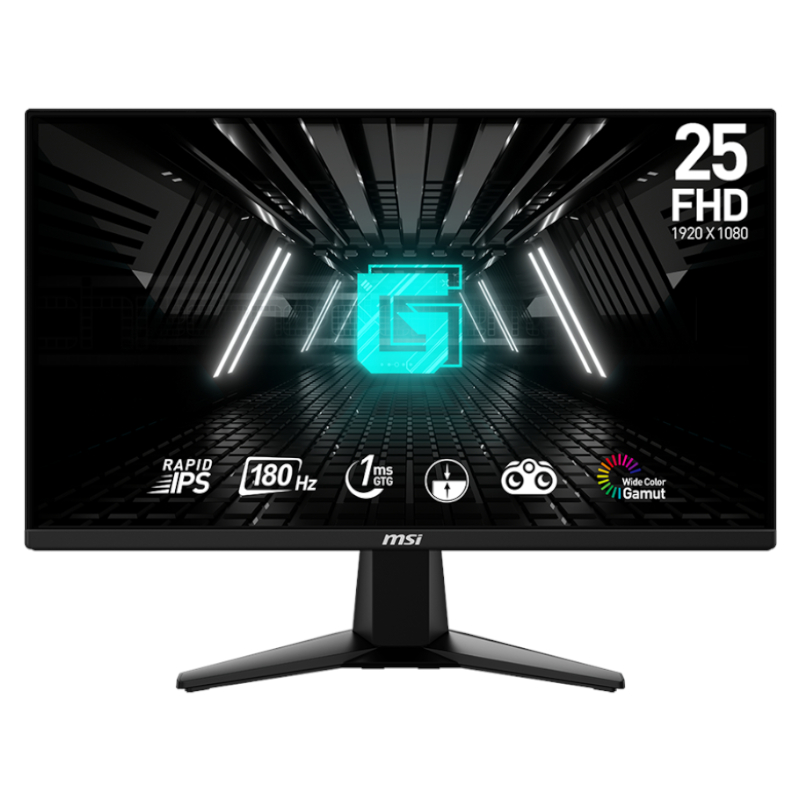 MSI G255F 25" Gaming Monitor 1920x1080 (FHD) Rapid IPS 1ms 180Hz Adaptive Sync HDMI Displayport Black | G255F MSI G255F 25" Gaming Monitor 1920x1080 (FHD) Rapid IPS 1ms 180Hz Adaptive Sync HDMI Displayport Black - Image 1
