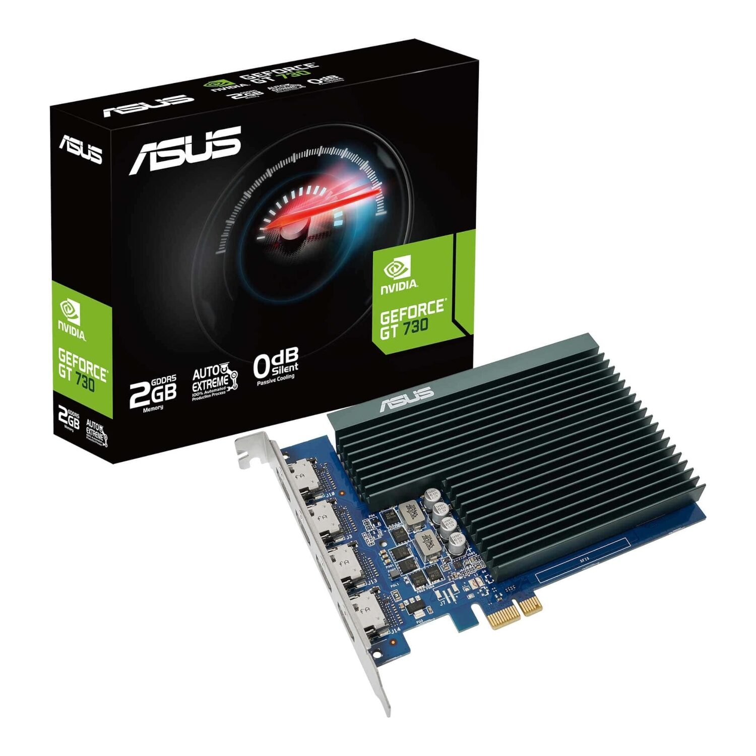Asus GT730 2GB GDDR5 Graphics Card with 4 HDMI Ports | GT730-4H-SL-2GD5 Asus GT730 2GB GDDR5 Graphics Card with 4 HDMI Ports - Image 1