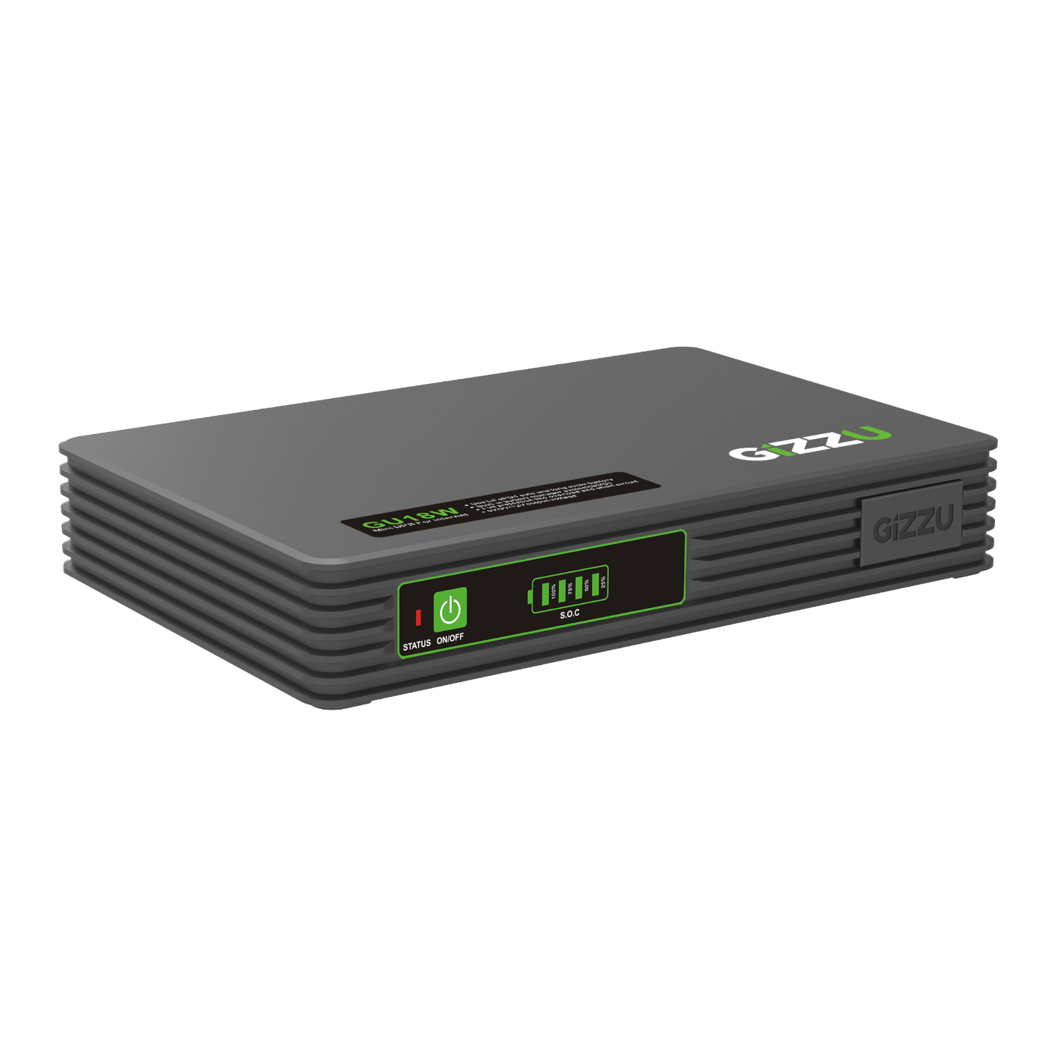 Gizzu SURF Simple 18W 55Wh LiFePO4 MINI DC UPS - Black | GU18W Gizzu SURF Simple 18W 55Wh LiFePO4 MINI DC UPS - Black - Image 1