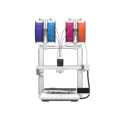 Multi-colour FDM printing made accessible | Generous 260 mm³ build volume | AI-assisted failure detection | Automatic bed levelling | Remote print monitoring