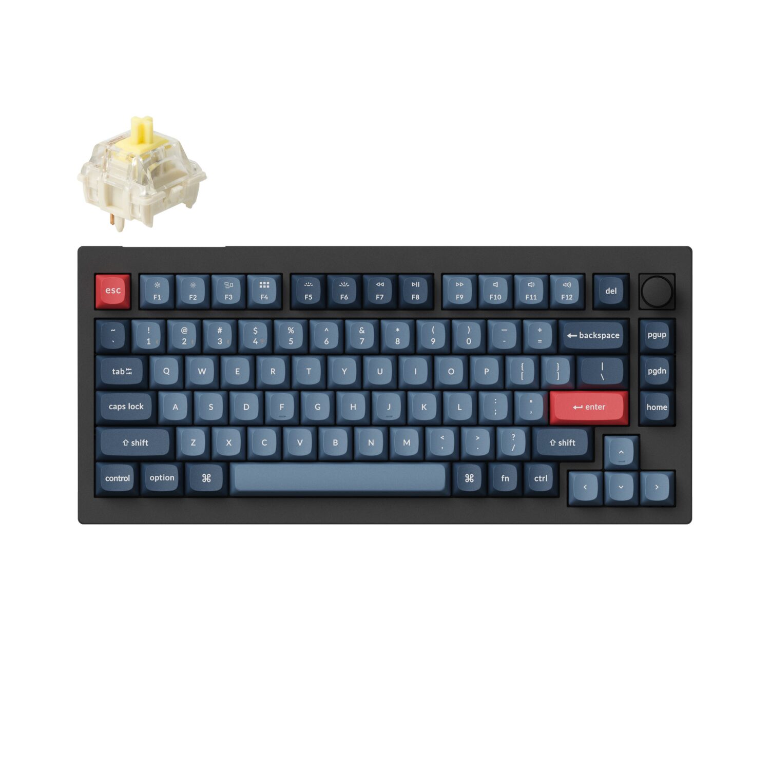 Keychron V1 Max QMK/VIA Wireless Custom Mechanical Keyboard | BANANA Switches – Black | V1M-D4 Keychron V1 Max QMK/VIA Wireless Custom Mechanical Keyboard | BANANA Switches – Black - Image 1