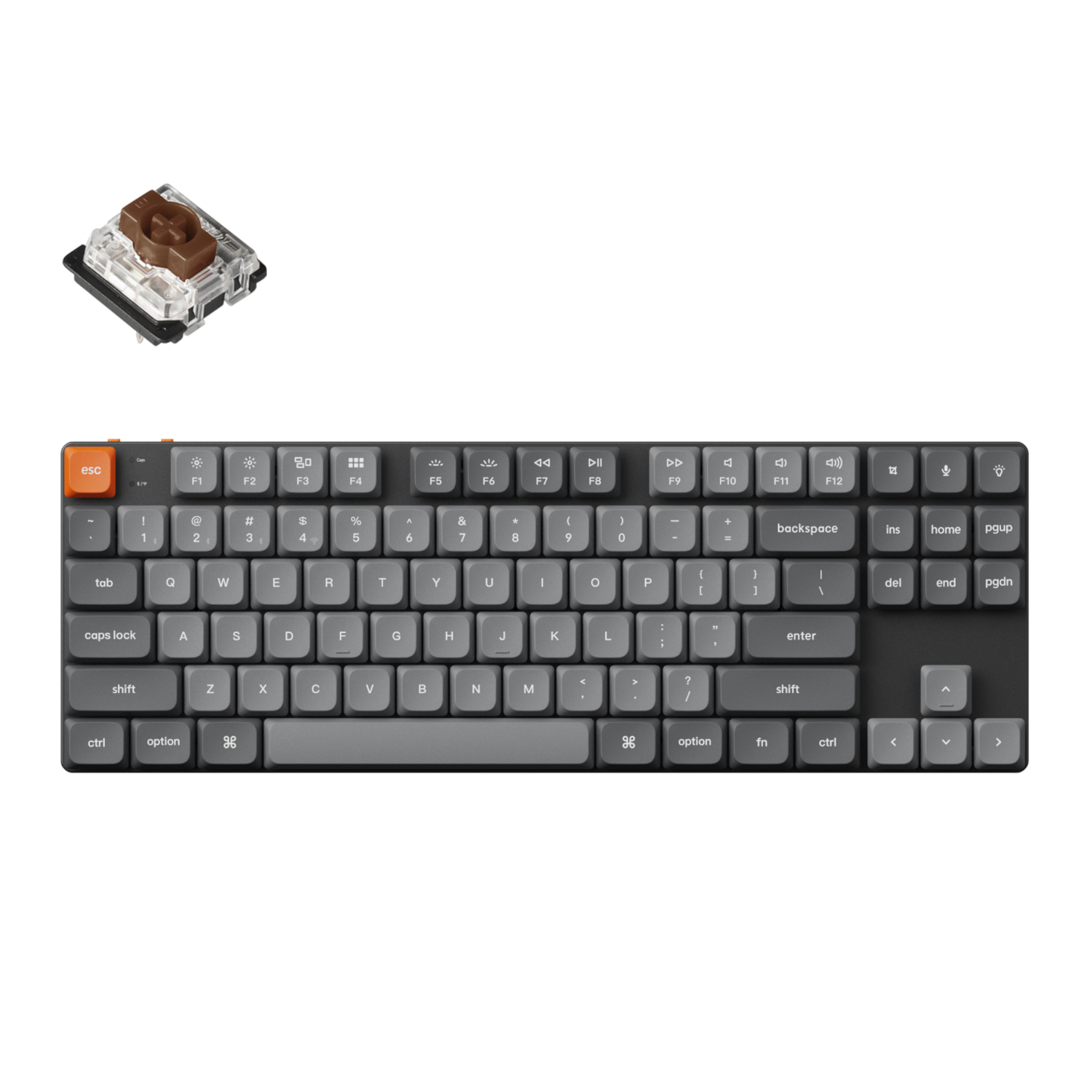 Keychron K1 Max QMK/VIA 80% Wireless Custom Mechanical Keyboard | BROWN Switches | K1M-H3 Keychron K1 Max QMK/VIA 80% Wireless Custom Mechanical Keyboard | BROWN Switches - Image 1
