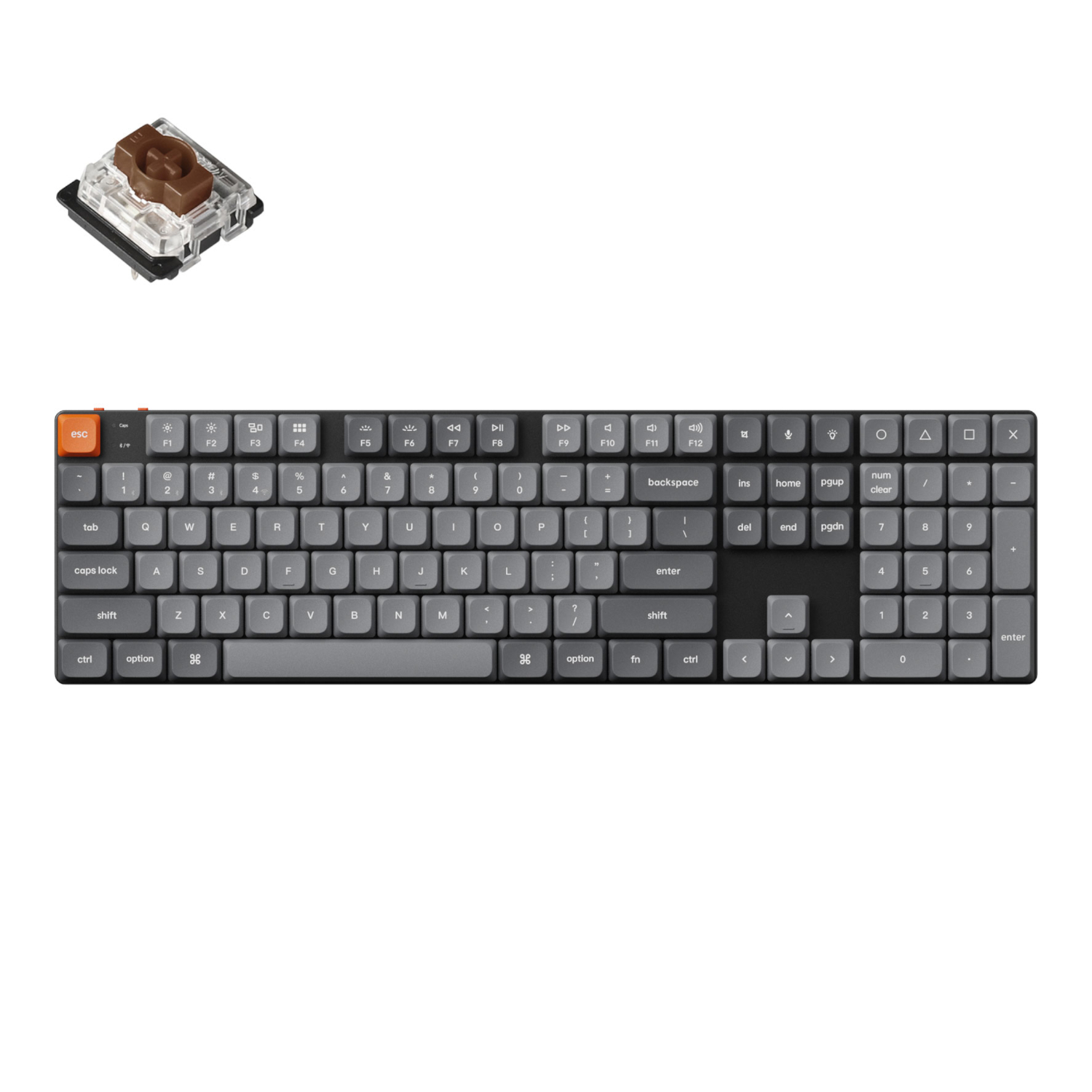 Keychron K5 Max QMK/VIA Full-sized Wireless Custom Mechanical Keyboard | BROWN Switches | K5M-H3 Keychron K5 Max QMK/VIA Full-sized Wireless Custom Mechanical Keyboard | BROWN Switches - Image 1