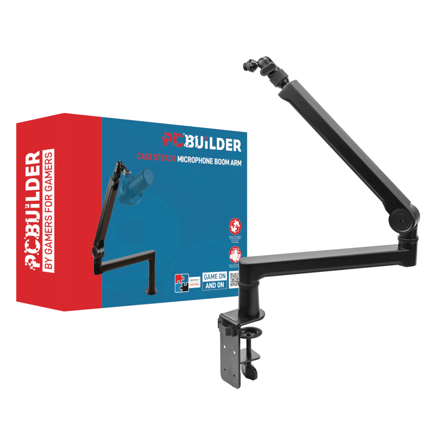PCBuilder CAST STEADY Microphone Boom Arm | PCB-MBA-CAST-STEADY PCBuilder CAST STEADY Microphone Boom Arm - Image 1