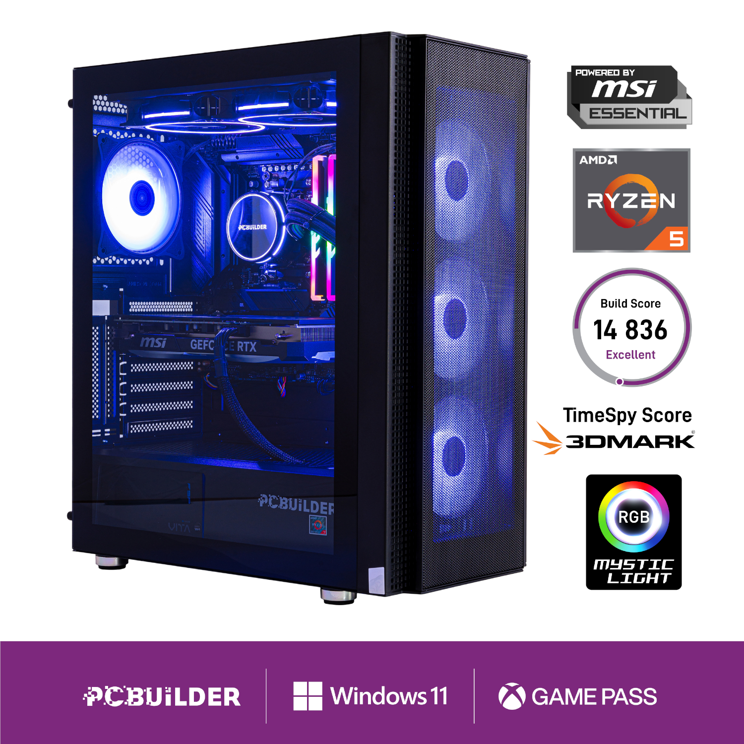 PCBuilder Ryzen 5 9600X NEXUS Windows 11 Gaming PC | PCB_NEXUS_01 PCBuilder Ryzen 5 9600X NEXUS Windows 11 Gaming PC - Image 1