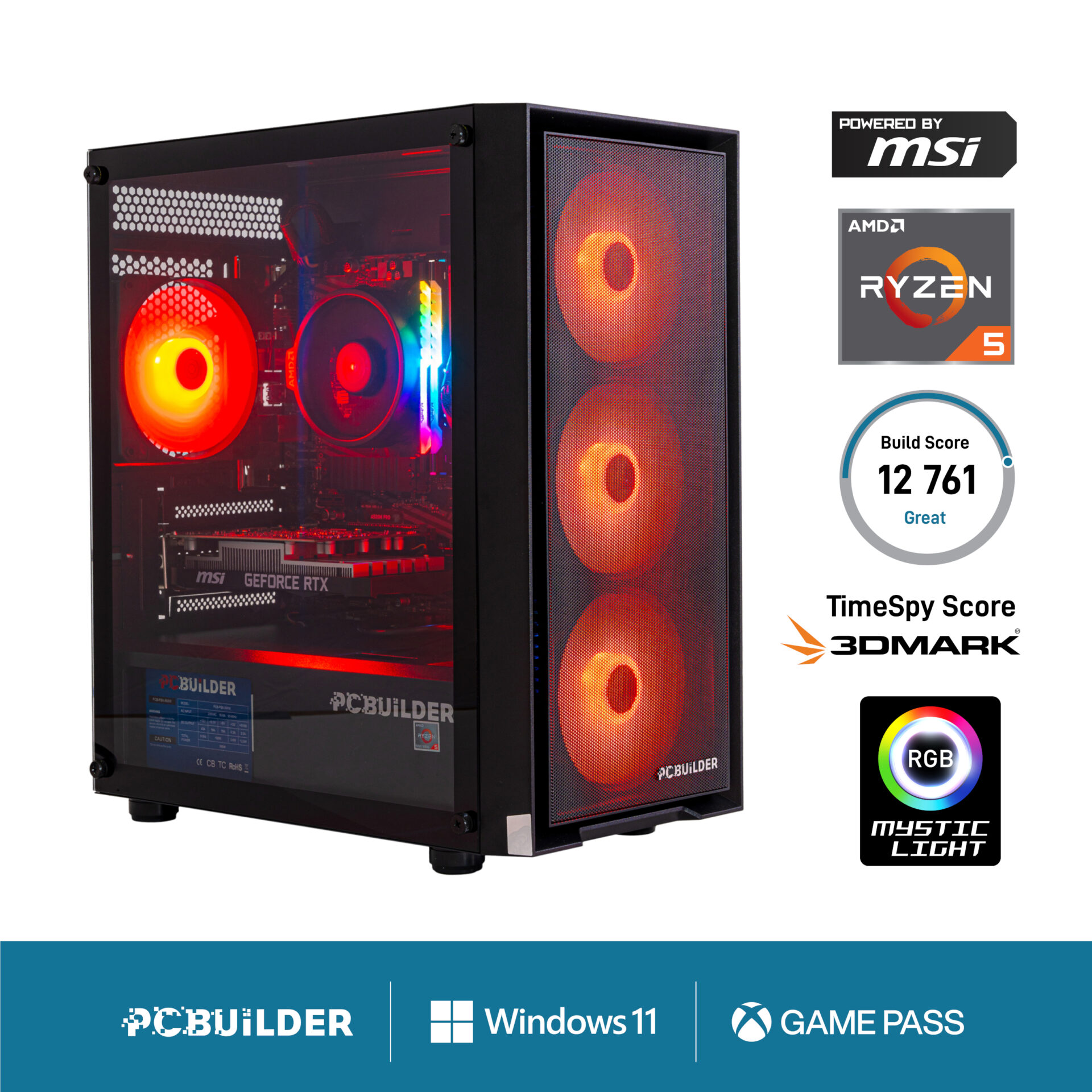 PCBuilder Ryzen 5 8400F RECON Windows 11 Gaming PC | PCB_RECON_01 PCBuilder Ryzen 5 8400F RECON Windows 11 Gaming PC - Image 1