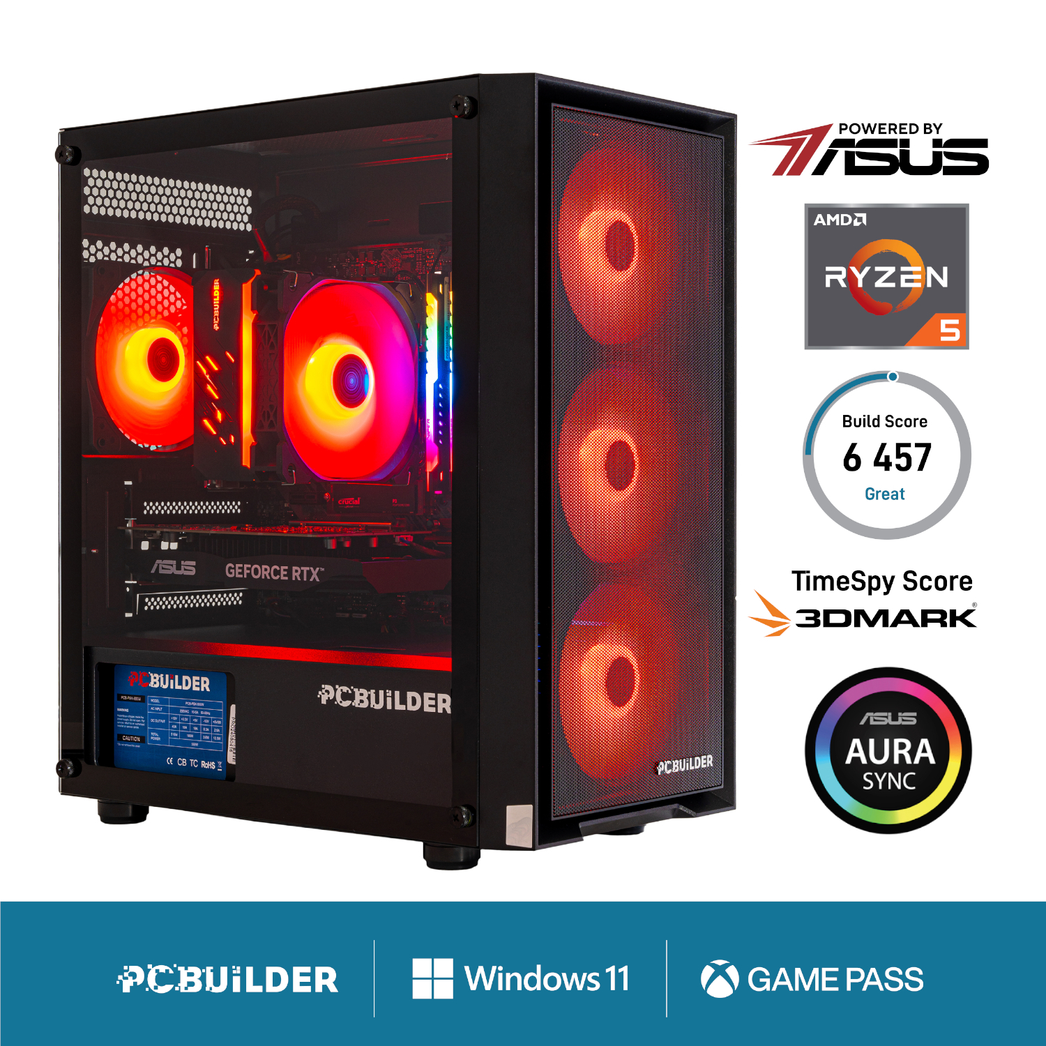 PCBuilder Ryzen 5 5600XT SENTINEL Windows 11 Gaming PC | PCB_SENTINEL_01 PCBuilder Ryzen 5 5600XT SENTINEL Windows 11 Gaming PC - Image 1