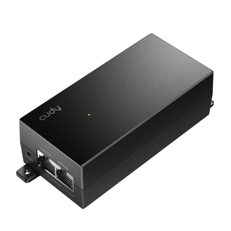 2.5Gbps data throughput | Up to 30W PoE output | IEEE 802.3at/af compliant | Wall-mountable design | Built-in surge protection